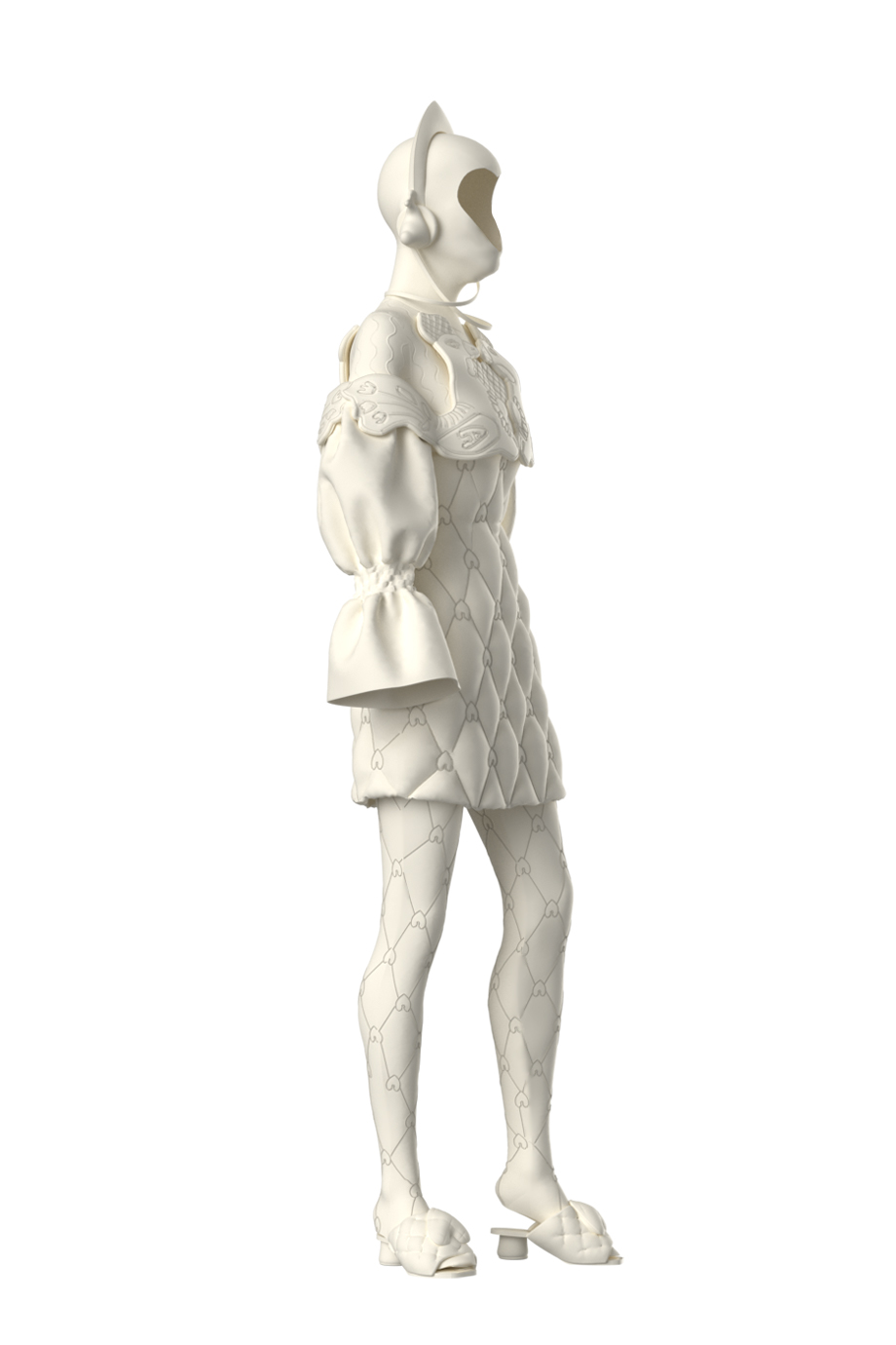 Короткое платье с колготками 3D
