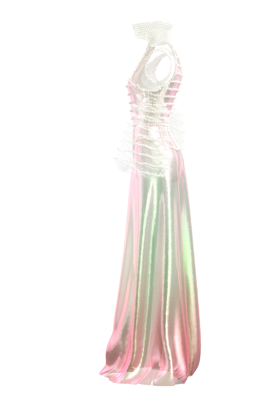 Прозрачное платье с градиентом по низу 3D