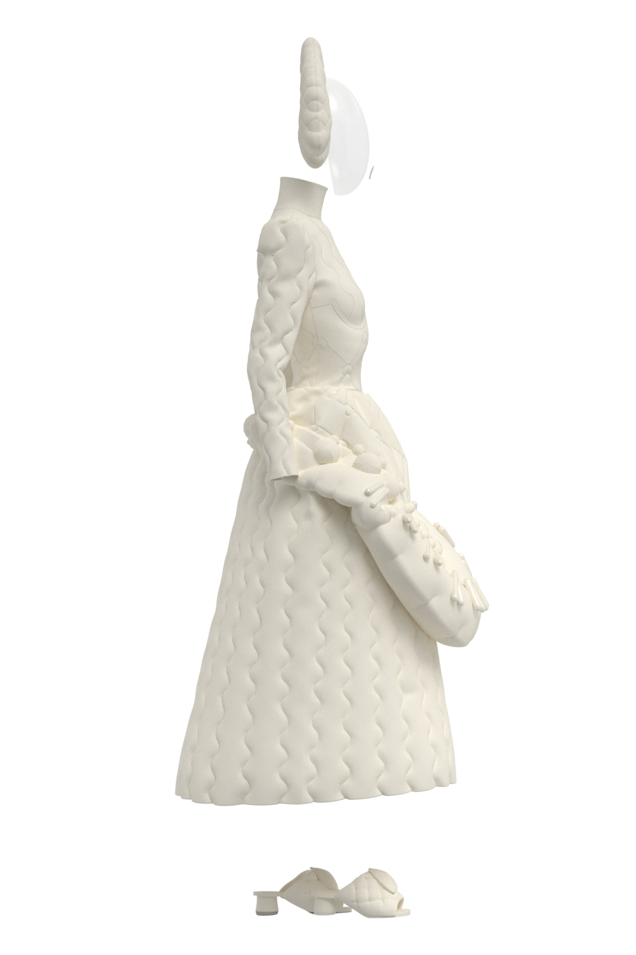 Платье с фартуком 3D