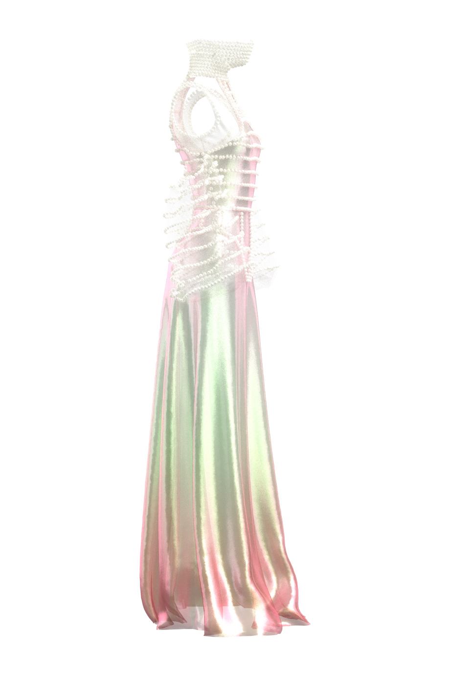 Прозрачное платье с градиентом по низу 3D