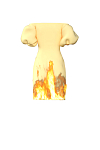 Платье пламенное с открытыми плечами 3D