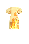 Платье пламенное с открытыми плечами 3D
